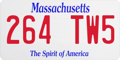 MA license plate 264TW5
