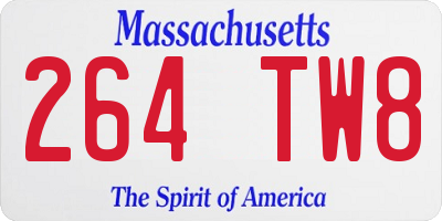 MA license plate 264TW8