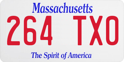 MA license plate 264TX0