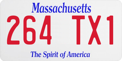 MA license plate 264TX1