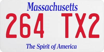 MA license plate 264TX2