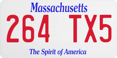 MA license plate 264TX5