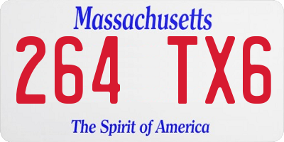MA license plate 264TX6