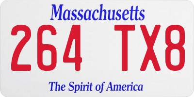 MA license plate 264TX8