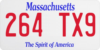 MA license plate 264TX9