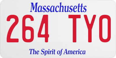 MA license plate 264TY0
