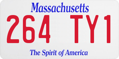 MA license plate 264TY1