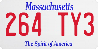 MA license plate 264TY3