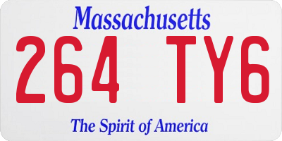 MA license plate 264TY6
