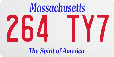 MA license plate 264TY7