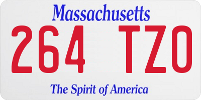 MA license plate 264TZ0