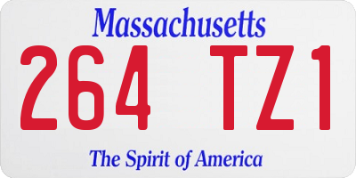 MA license plate 264TZ1