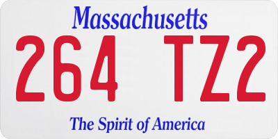MA license plate 264TZ2