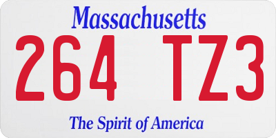 MA license plate 264TZ3