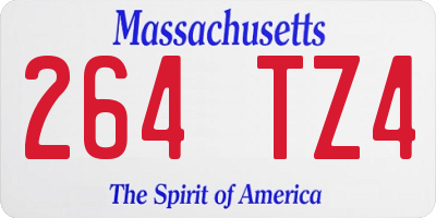 MA license plate 264TZ4