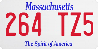 MA license plate 264TZ5