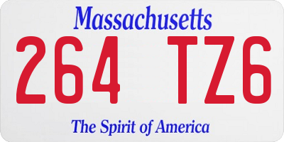 MA license plate 264TZ6