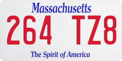 MA license plate 264TZ8