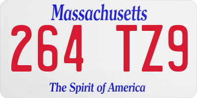 MA license plate 264TZ9