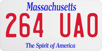MA license plate 264UA0