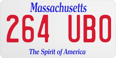 MA license plate 264UB0