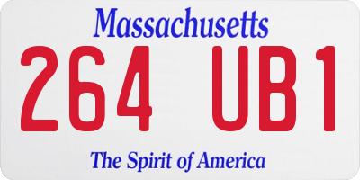 MA license plate 264UB1