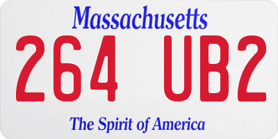MA license plate 264UB2