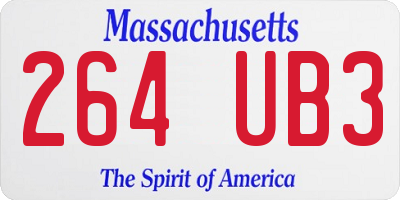 MA license plate 264UB3