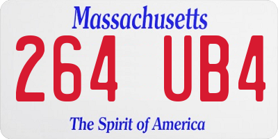 MA license plate 264UB4