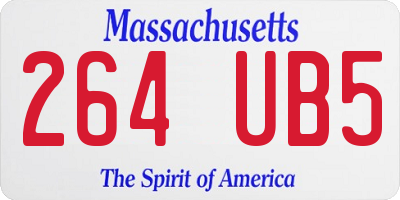 MA license plate 264UB5