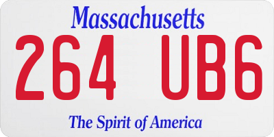 MA license plate 264UB6