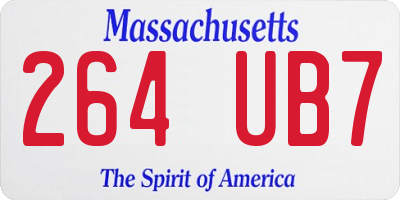 MA license plate 264UB7