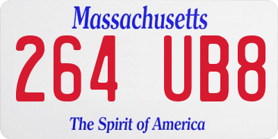 MA license plate 264UB8