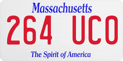 MA license plate 264UC0
