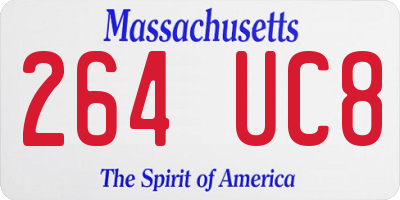 MA license plate 264UC8