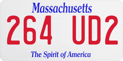 MA license plate 264UD2