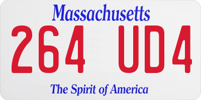 MA license plate 264UD4