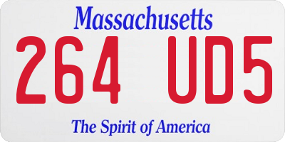 MA license plate 264UD5