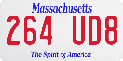 MA license plate 264UD8