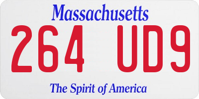 MA license plate 264UD9