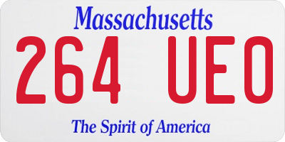 MA license plate 264UE0
