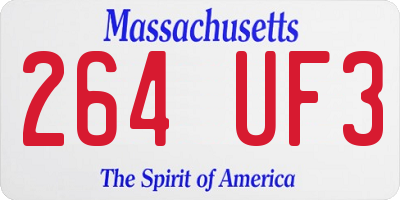 MA license plate 264UF3
