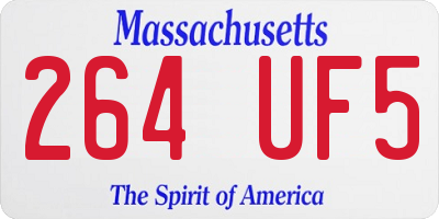 MA license plate 264UF5