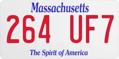 MA license plate 264UF7
