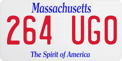 MA license plate 264UG0