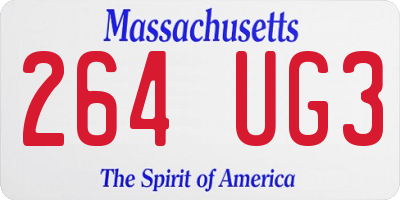 MA license plate 264UG3
