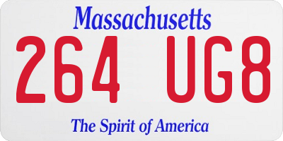 MA license plate 264UG8