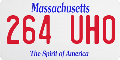 MA license plate 264UH0