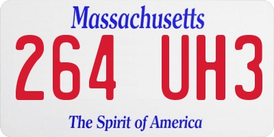 MA license plate 264UH3
