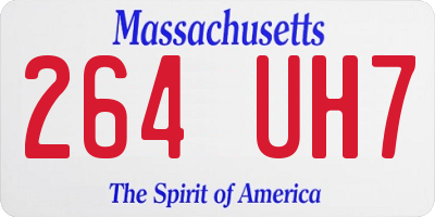MA license plate 264UH7